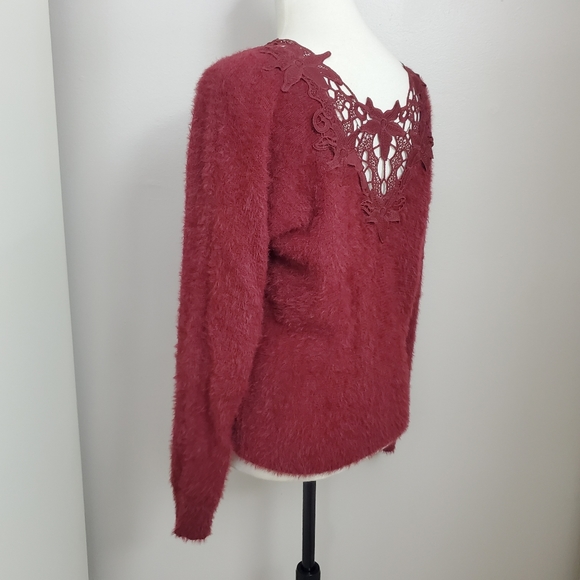 BKE Fuzzy Crochet Detail Sweater - Picture 3 of 10